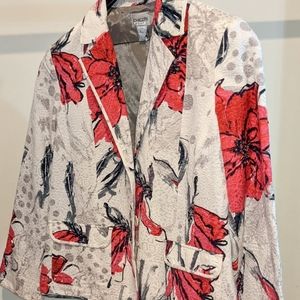 CHICO'S PINK FLORAL BLAZER